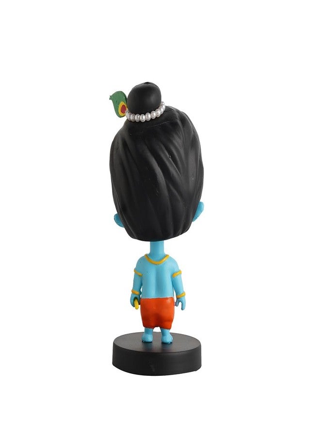 Acceptance Lord Shree Krishna Idol Bobblehead for Car Dashboard, Office Table,Home Decor| Little Mor Pankh & Bansuri Figurin|God Statue for Gifting Kids,Family & Friends (Krishna) - Image 2